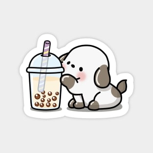 Little Puppy Loves Boba Tea! Sticker